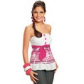 Blusa BrancaTomara Que Caia em Malha de Algodão Estampada - 270148 P R$46,99